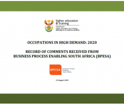 Department of Higher Education and Training: Occupations in High Demand 2020